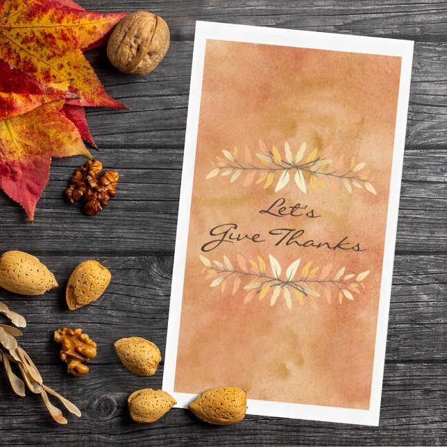 Lasst uns Erntedank danken, der im Herbst Leaf-Gre Serviette (Von Creator hochgeladen)