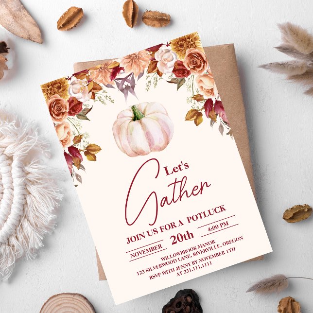 Lasst uns Erntedank-Dinner-Feiertag vereinbaren Einladung (Von Creator hochgeladen)