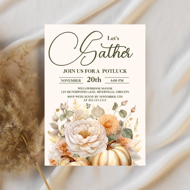 Lasst uns Erntedank-Dinner-Feiertag vereinbaren Einladung (Von Creator hochgeladen)