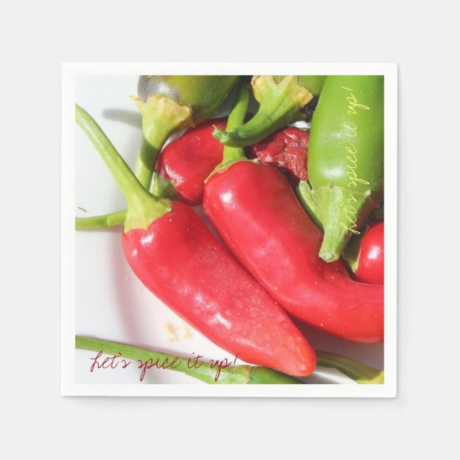 Lasst uns es mit Chili Papiertüchern aufpeppen Serviette (Vorderseite)
