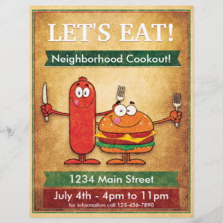 Lasst uns essen! Nachbarschaftsgrillfest Flyer