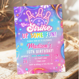 Lasst uns etwas Spaß beim Bowling Geburtstag für M Einladung