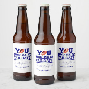 Lasst uns feiern: Blue Brautpaar Dusche beim Tailg Bierflaschenetikett