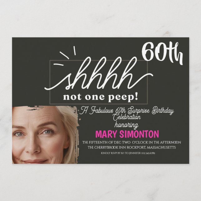 Lasst uns feiern! Eine fantastische 60er-Überrasch Einladung (Vorderseite)