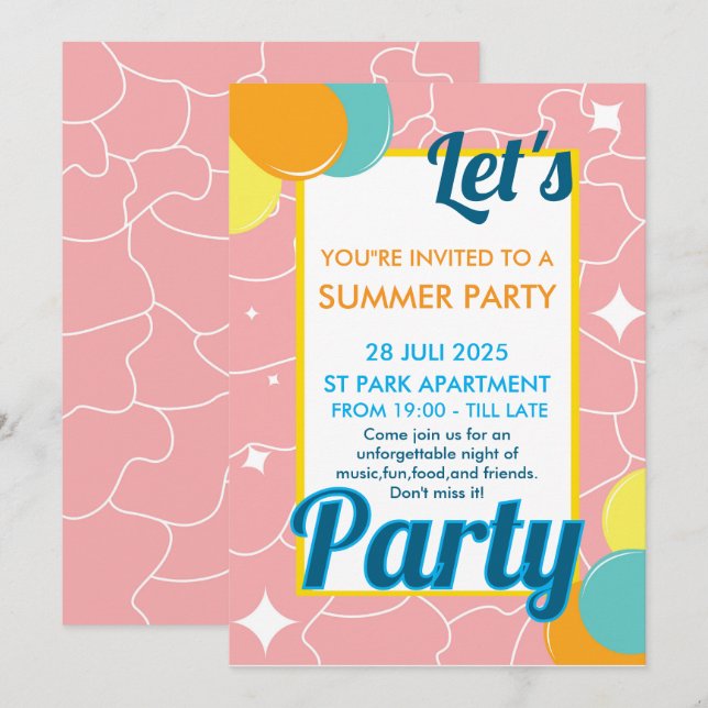 Lasst uns feiern einladung (Vorne/Hinten)