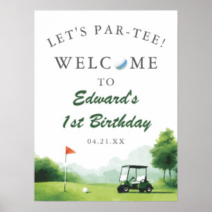 Lasst uns feiern Golf Buggy Geburtstags-Willkommen Poster