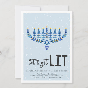 Lasst uns feiern Hanukkah Party Einladung