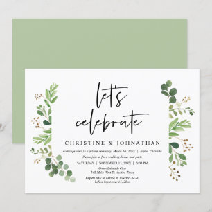 Lasst uns feiern, Hochzeits-Dinnerparty für Elopem Einladung