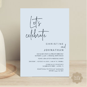 Lasst uns feiern, Hochzeits- Elopement-Party-Abend Einladung