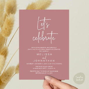 Lasst uns feiern, Hochzeitsrezeption für Elopement Einladung