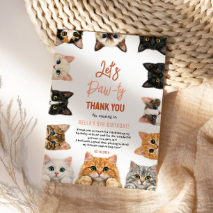 Lasst uns feiern Katze 5. Geburtstag Benutzerdef Dankeskarte
