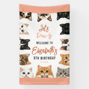 Lasst uns feiern Katze 5. Geburtstag Individuell Banner