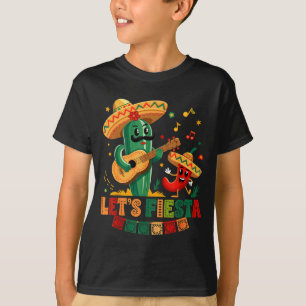 Lasst uns feiern Mexiko Party Taco Gitarre Kaktus T-Shirt