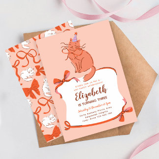 Lasst uns feiern Süße Kätzchen Katze Geburtstag Einladung