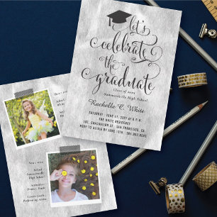 Lasst uns feiern The Graduate Silver Grad Party Einladung
