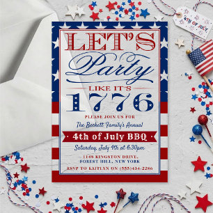Lasst uns feiern wie 1776   4. Juli Party Acryleinladungen