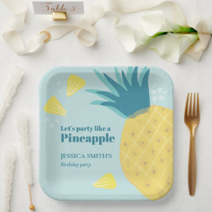 Lasst uns feiern wie eine Ananas Pappteller