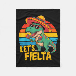 Lasst uns Fielta Dino Dinosaurier Retro Cinco de M Fleecedecke