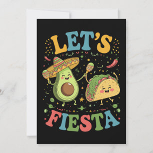 Lasst uns Fiesta Avocado und Tacos Cinco de Mayo Einladung