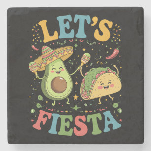 Lasst uns Fiesta Avocado und Tacos Cinco de Mayo Steinuntersetzer