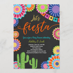 Lasst uns Fiesta Baby Dusche Einladung Mexican Cac