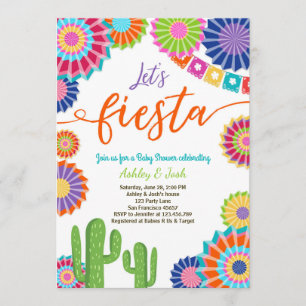 Lasst uns Fiesta Baby Dusche Einladung Mexican Cac