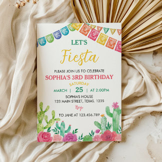 Lasst uns Fiesta Cactus Girl zum Geburtstag einlad Einladung