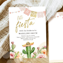 Lasst uns Fiesta Cactus Watercolor Brautparty Invi Einladung