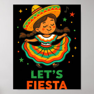 Lasst uns Fiesta Cinco 5. Mai lustiges mexikanisch Poster