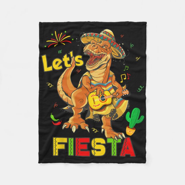 Lasst uns Fiesta Cinco De Mayo Dinosaurier Mexikan Fleecedecke (Vorderseite)