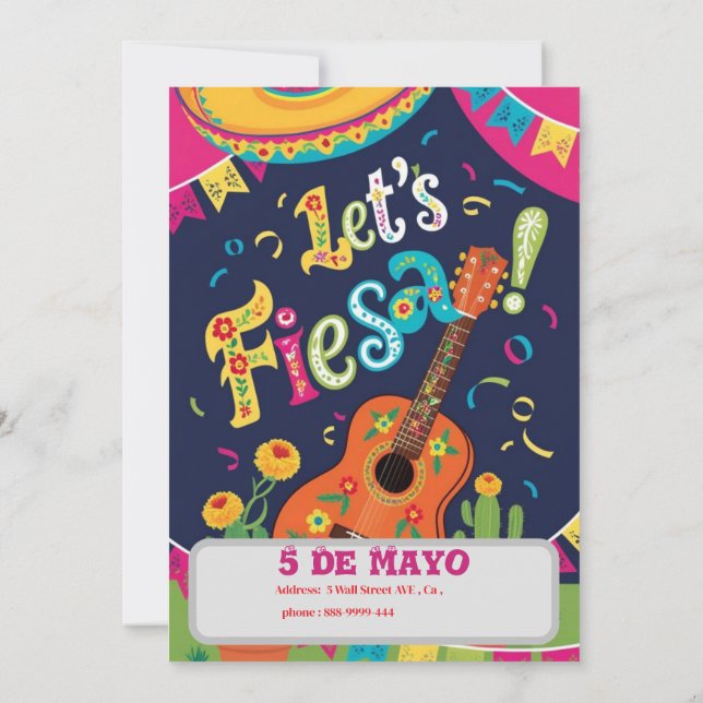 Lasst uns Fiesta cinco de mayo Einladung (Rückseite)