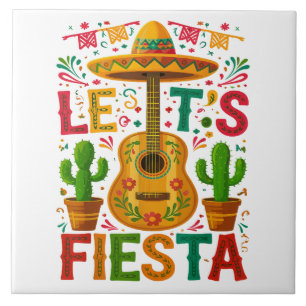 Lasst uns Fiesta Cinco De Mayo feiern Fliese