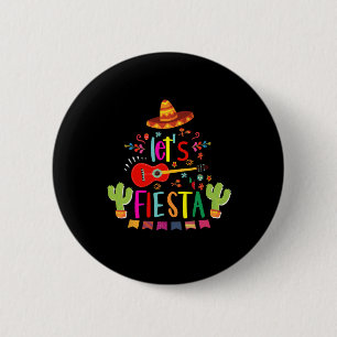 Lasst uns Fiesta Cinco De Mayo Guitar Funny Mexica Button