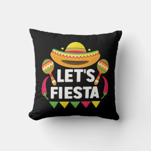 Lasst uns Fiesta Cinco De Mayo, mexikanisch inspir Kissen