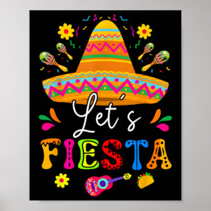 Lasst uns Fiesta Cinco De Mayo Mexikanische Party Poster