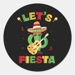 Lasst uns Fiesta Cinco De Mayo Mexikanische Party Runder Aufkleber