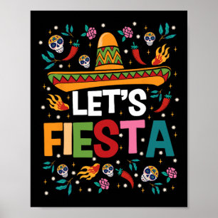 Lasst uns Fiesta Cinco De Mayo mexikanische Themen Poster