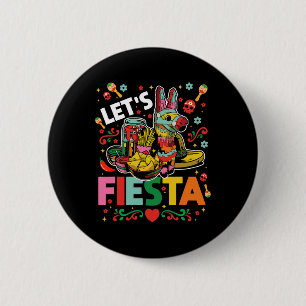 Lasst uns Fiesta Cinco De Mayo Mexikanisches Hemd  Button