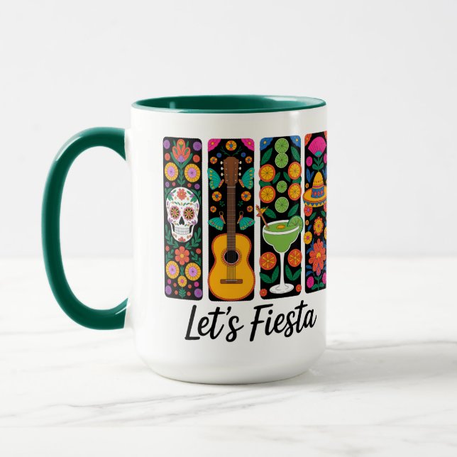 Lasst uns Fiesta Cinco De Mayo Tasse – Buntes Mexi (Links)