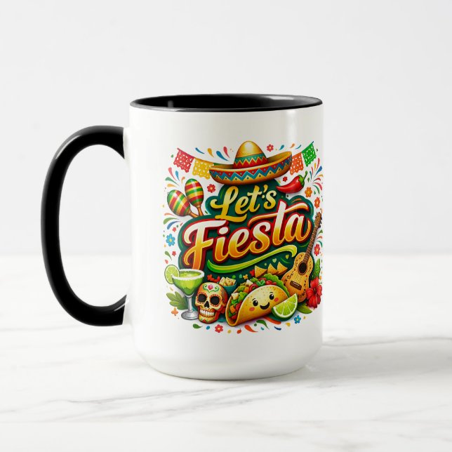 Lasst uns Fiesta Cinco De Mayo Tasse – Buntes Mexi (Links)