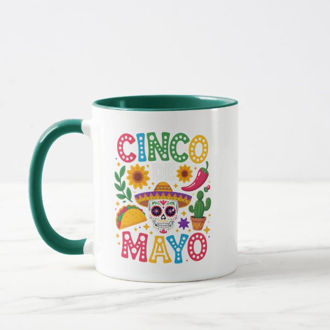 Lasst uns Fiesta Cinco De Mayo Tasse – Buntes Mexi (Links)