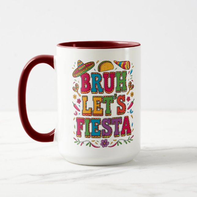 Lasst uns Fiesta Cinco De Mayo Tasse – Buntes Mexi (Links)