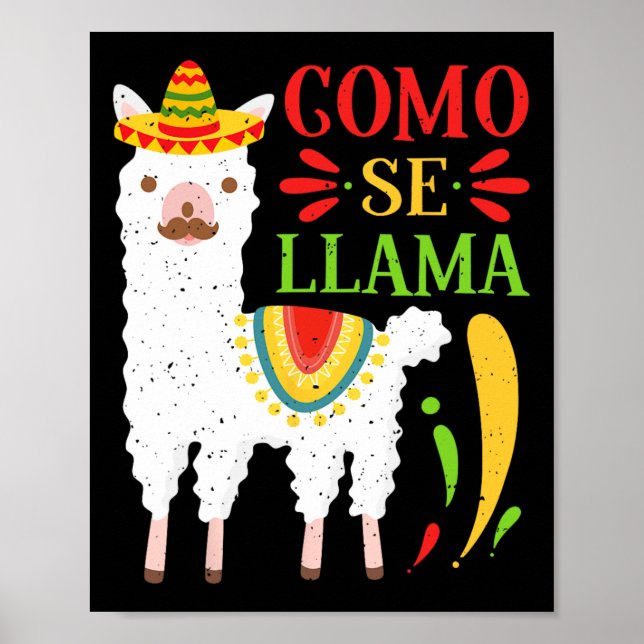 Lasst uns Fiesta Como Te Llamas Cinco De Mayo Como Poster (Vorne)