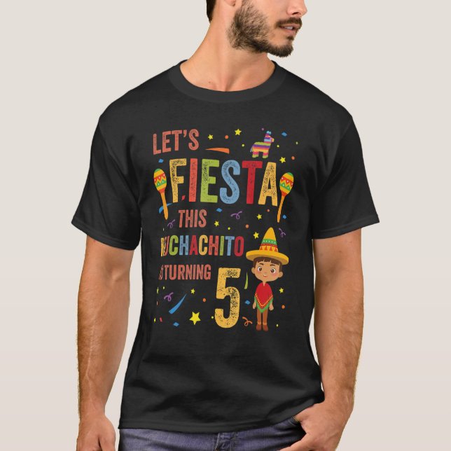 Lasst uns Fiesta dieser Muchachito macht 5 mexikan T-Shirt (Vorderseite)