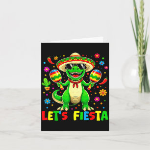 Lasst uns Fiesta-Dinosaurier Cinco de Mayo Jungen Karte