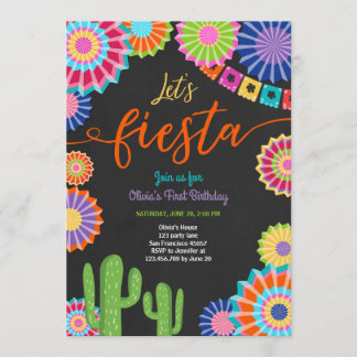 Lasst uns Fiesta Einladung mexikanische Geburtstag