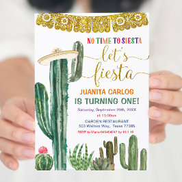 Lasst uns Fiesta Floral Cactus succulent Birthday Einladung