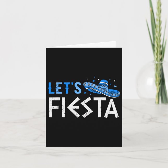 Lasst uns Fiesta Funny Griechisch Ostern Cinco De  Karte (Vorderseite)