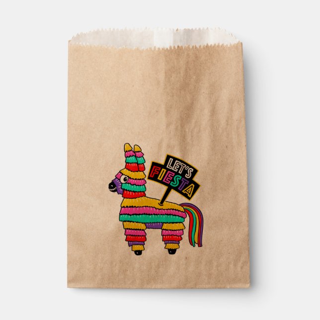 Lasst uns Fiesta Gönnertaschen mit Esel piñata bev Geschenktütchen (Vorderseite)