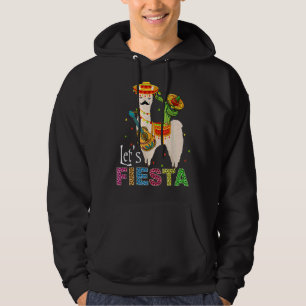 Lasst uns Fiesta Llama Cinco De Mayo Cactus Sombre Hoodie